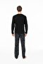 Men's Long Sleeve Placketed Collar Cotton Pajama Set with Pockets Bottom Pajama - 3