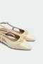 Wesley Gold Accessory Women's Ecru Flat Shoes Ballet Flats - 7