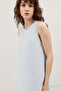 Blue Draped Halter Neck Midi Dress - 4
