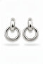 White Color Brass Snap-On Hoop Earrings - Stylish Modern Design