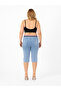 Plus Size Elastic Waist Lace-Up Back Pocket Lycra Women's Capri - 2