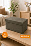 3 Pieces Anthracite Closet Organizer with Lid, Foldable Clothing Storage Box, Shelf Organizer Large 40X20X20Cm