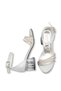 White Girls' High Heel Shoes with Transparent Heels and Stones, Evening Dress, Wedding, Graduation, Performance Shoes - 3