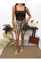 Women's High Waist Elastic Belted Shorts with Pockets - 5