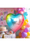 Rainbow Heart Foil Balloon 18 Inch Birthday Party Decoration Balloon with Helium