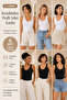 Women's Cotton & Modal V-Neck 6-Piece Camisole Undershirt - with Gathering Chest Pads