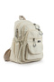 Small Size 32 cm Lightweight Waterproof Parachute Fabric Multi-Compartment Daily Women's Backpack Cream 8317A - 3