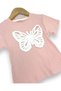 Girl's Summer Muslin Trousers and Butterfly Embroidered T-Shirt 2-Piece Set, Sizes 2-14 Years - 4