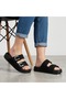 (Pollen) Velcro Very Comfortable Daily Women's Slippers Black - 5