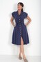Women's Buttoned Front Modal Midi Safari Dress with Pockets