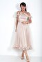 Women's Chiffon Fabric Flounce Detailed Lined Midi Dress - 2
