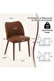 Upholstered Dining Chairs Set of 2, Modern Kitchen Chairs with Back, Fabric Side Chair with Wood Legs for Dining Room Kitchen Restaurant - Brown - 2