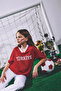 V-Neck Short Sleeve Turkey Printed Red T-Shirt Girl Child I1120A826Sm - 2