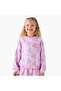 Heart Print Hooded Sweatshirt with Long Sleeves