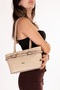 Women's Daily Hand and Shoulder Bag Ald.4586 Straw Beige
