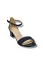 4270-26 Glittery Patent Leather Single Strap Medium Heel Large Size Fashion Women's Sandals (5.5cm) 41-43