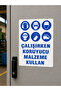 Warning Sign for Using Protective Material While Working Dekota Pvc 25X35 cm Occupational Safety Sign