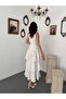 Ashe Women's Halter Neck Layered Detailed Belted Embroidered Event Graduation Wedding Dress - 4