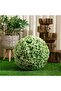 Hailey Boxwood Ball with Flowers D33cm - White