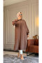 6523 - Comfortable and Stylish Buttoned Pocketed Soft Modal Fabric Long Shirt Collar Women's Cap - 2