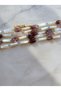 Tube and Garnet Natural Stone, Gold Detailed Design Necklace - 4