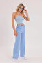 Linen Blend Modern Loose-Fit Blue Trousers - 3