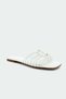 Lola Gold Accessory Flat Women's White Slippers - 3