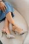Daffy Stoned Closed-Toe Platform Heeled Evening Dress Shoes Gold - 3
