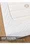 1-Piece Microfiber Fitted Sheet Striped, White, Double (120x 200 cm) - 3