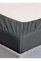 Deep Fitted Bed Sheet +2Pcs Pillow Covers, King/Queen/Double/Single Sizes, Color Grey, Depth 30cm - 3