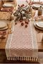 Tasseled Kilim Pattern Knitted Runner 33X145 cm Cotton Lace Tablecloth Living Room and Console Runner