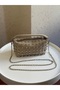 Stylish Mini Size Women's Hand and Shoulder Bag with Trok Detail and Chain Strap - 3