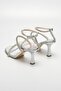 Women's Hologram Trio Three-Strap Waterway Stone Ankle Strap Heeled Leather Shoes 9cm Bynd - 8