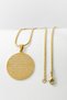 Gold Color Ayetel Kürsi and Felak-Nas Written Spiritual Design Italian Chain Stainless Steel Necklace - 7