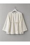 Women's Bell Sleeve Scallop Belted Blouse Tunic - Beige - 3