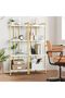 Modern 4-Tier Ladder Bookshelf - Open Display Bookcase with Marble Wood Shelves - Sturdy Iron Frame - Space-Saving Storage for Office, Living Room, Bedroom, Kitchen - 3