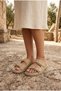 Whins Warge Women's Slippers Flat Bottom Buckle Straw Woven Beige - 3