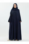 Serra Shawl Gifted Dubai Abaya Set with Button Detail Navy Blue - 1015 - 6