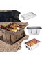 Portable Stainless Steel Charcoal BBQ Grill Foldable Outdoor Barbecue Grill for Camping Picnic Garden Beach and Travel - 3