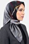 قلم رصاص نسائي رمادي اللون بنمط خطوط تجريدية مخيطة