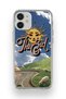 iPhone 12 Mini Compatible Retro Sun Path Pattern Transparent Phone Case
