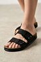 Comfort Pin-Strapped Black Men's Slippers Daily Beach Slippers