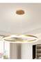 LIGHTING Modern Gold Round LED Chandelier 40cm, 23W Dimmable Ceiling Light with Remote Control