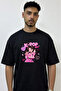 K Pop Idol Design Printed Oversize Black T-Shirt