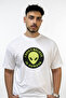 Alien Head Design Printed Oversize White T-Shirt