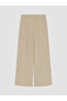 Green Wide Leg Women's Trousers with Elastic Waist - 2