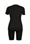 Women's Short Sleeve 23 Print Detail Viscose Two Thread Shorts Blouse Suit - 4