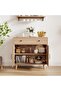 Sideboard with 2 doors, wooden sideboard, kitchen cabinet with drawers, bookcase, storage cabinet with doors, country style buffet, cabinet for living room, dining room, kitchen, hallway - 2