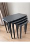 Top Quality 1St Class Class Mdf Lacquered Painted 4-Piece Anthracite Gray Zigon Coffee Table Anthracite Coffee Table - 4