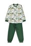 Civil Boy's Kids Crest Printed Pajama Set |   School Nursery and Daily Use - Green - 4